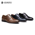 Custom Formal Black Office Flat Wedding Shoes For Men Genuine Leather